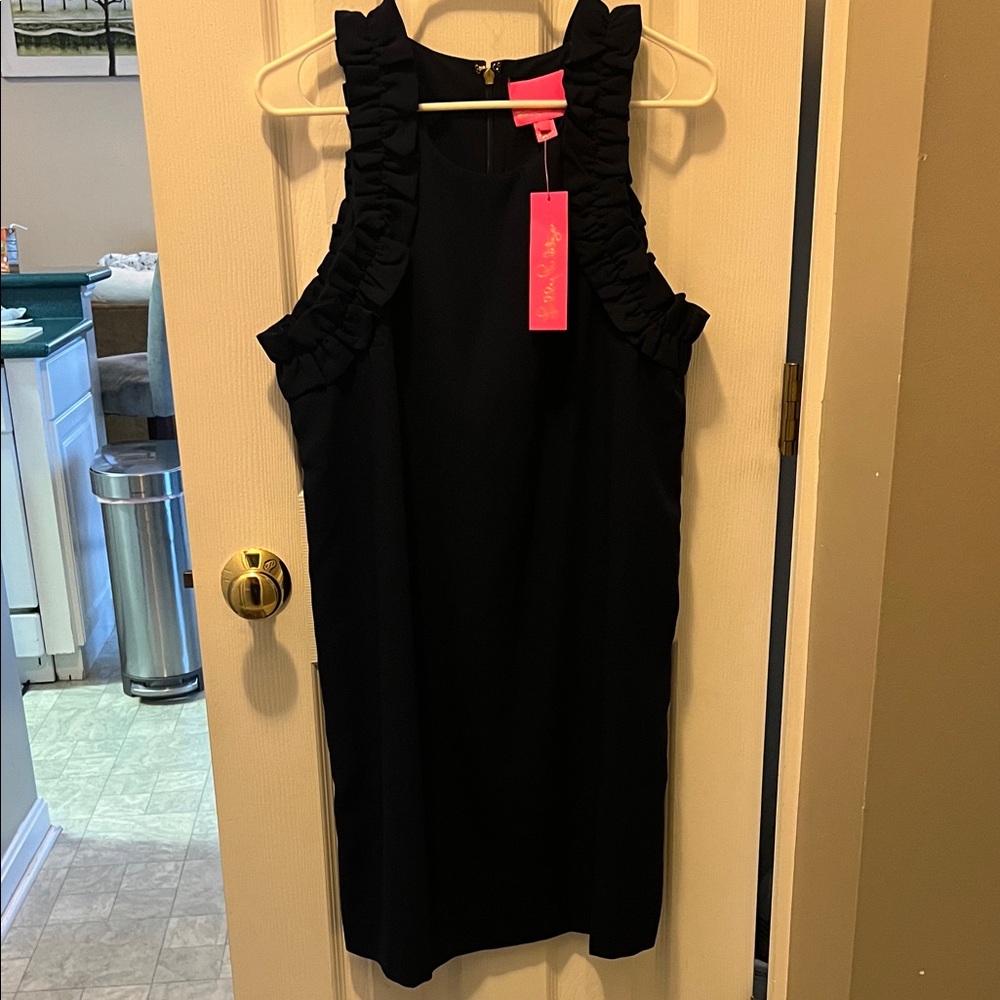 Lilly Pulitzer Black Ruffle Mini Dress
